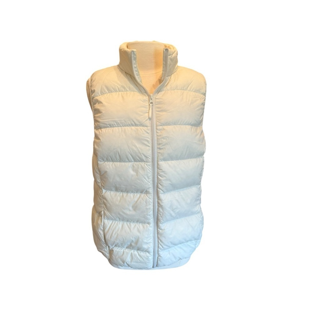 Puffy Vest Down Filling Winter White Two Outside and Inside Pockets Size XL - Picture 2 of 12